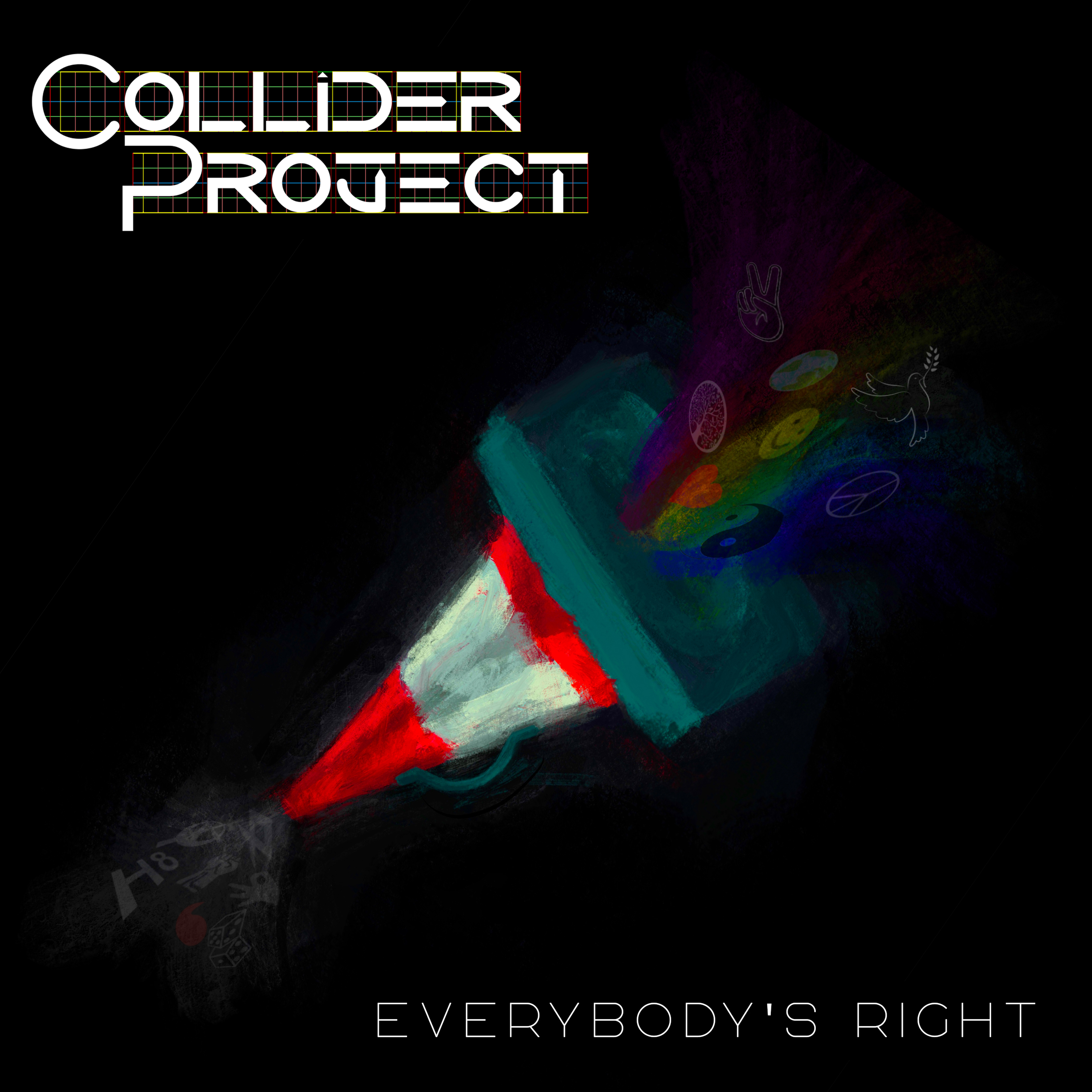 Abstract coloured-form artwork for Everybody’s Right by Collider Project