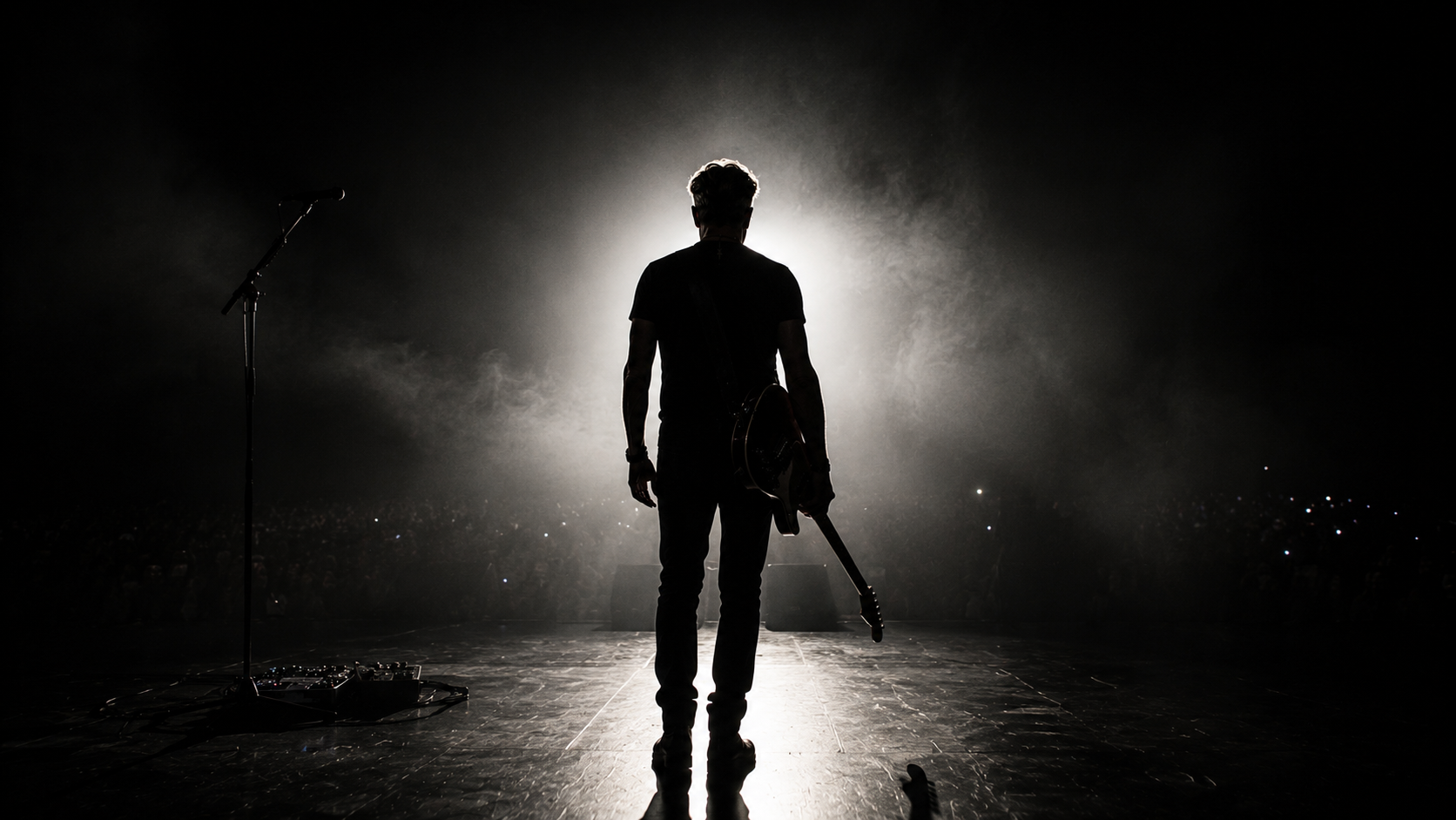 Collider Project live performance photograph — stage bw