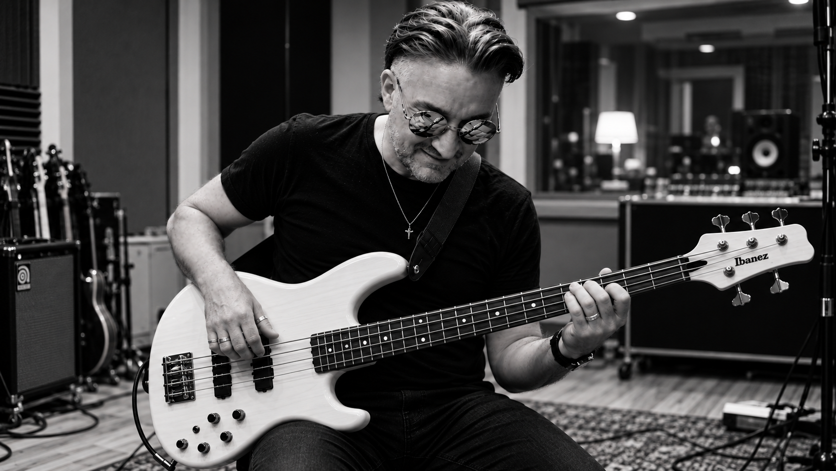 Inside the Collider Project recording studio — bass