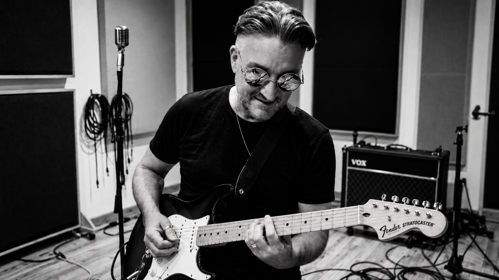 Inside the Collider Project recording studio — guitar