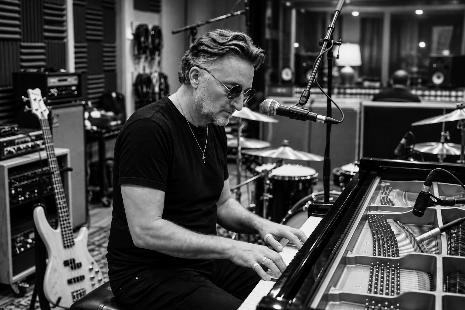 Inside the Collider Project recording studio — piano